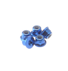  3mm Alloy Flange Nylon Nut [YOKOMO-Blue] - 69238 - HIRO SEIKO