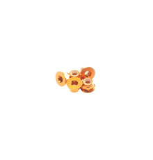 Ecrous épaulés nylstop alu 4mm Orange - HIRO SEIKO - 69561