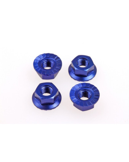  4mm Alloy Serrated Wheel Nut [Y-Blue] - 69592 - HIRO SEIKO