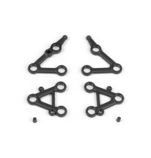 SET OF SUSPENSION ARMS, LOWER + UPPER (2+1+1) - HARD - 382101 - XRAY