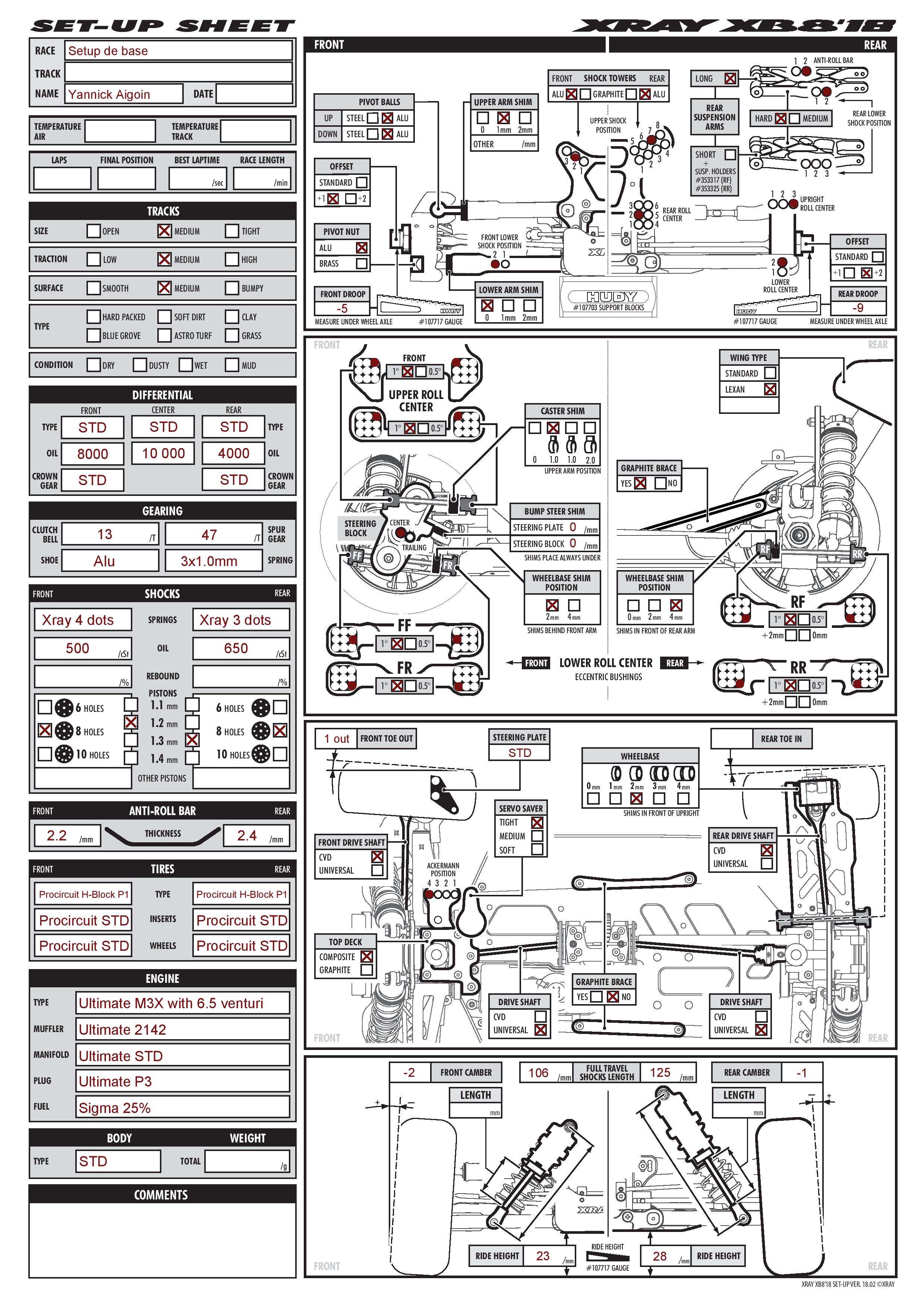 Setup Sheet Xray Xb8 19 Aigoin Racing Setup Sheet Xray Xb8 19 Aigoin Racing